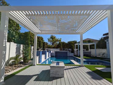 4K Aluminum Lattice Pergola with Design Panels