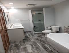 Photos by Allied Innovation Group #1 Examples of our flooring repair/refurbishment and bathroom remodeling at multiple locations
