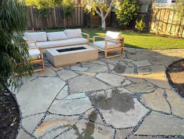 Flagstone patio.
