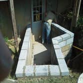 cement block basement entrance
