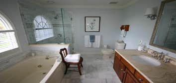 Bathroom renovation This is a complete bathroom renovation some relocating of fixtures a custom built shower.