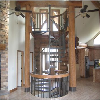 Custom English white pine log home