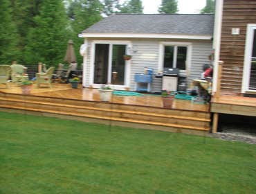 Cedar Deck With Addtion