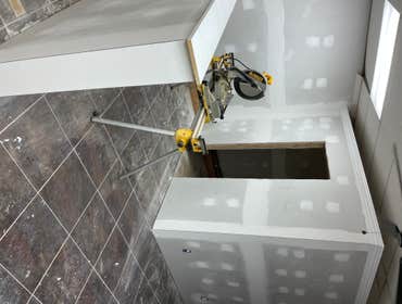 Photos by F Squared LLC #1 Renovated Beauty Salon
Demolition, framing, electrical, plumbing, drywall, paint, trim and flooring, also set up styling st