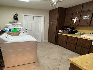 Transforming Spaces ✨? Outdated laundry room into a beautiful, functional space!