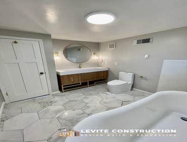Shoreline Bathroom, flooring, new room design and build We are happy to share a beautiful Bathroom Remodel, flooring, new room design and build Project