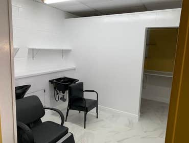 Before and after hair salon in comercial building, located in the heights in Houston Texas