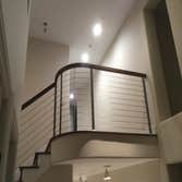 Custom contemporary cable staircase railing.