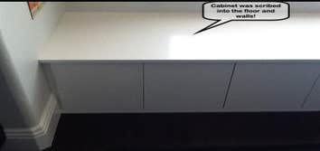Finished picture of cabinet under window