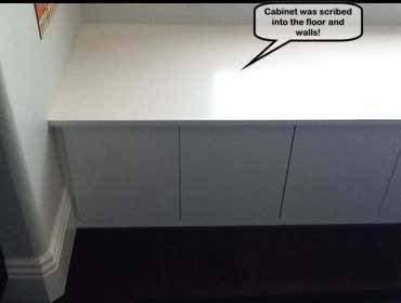Finished picture of cabinet under window