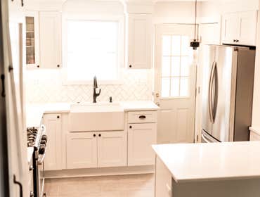Photos by Quality Building and Restoration LLC #16 Rachele- Kitchen Remodel- Complete gut with new layout, new lights,drywall,cabinets,Quartz counter t