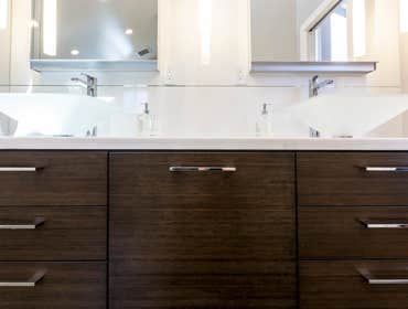 Almaden Master Bathroom A modern custom bathroom in the Almaden area of San Jose. This bathroom was previously dark and the layout was not functional. 