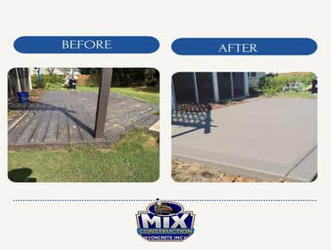 Picture of before and after.!! if you are tired of maintaining your deck every year let us help you we can emplace it with conc