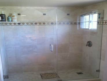 Jacalitos Ranch Bathroom Remodel... Removed old fiberglass tub surround and installed new tile shower.