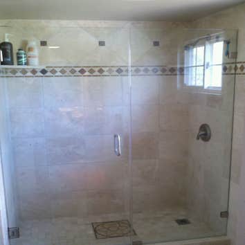 Jacalitos Ranch Bathroom Remodel... Removed old fiberglass tub surround and installed new tile shower.