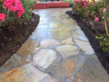 Mortar Set Flagstone Walkway