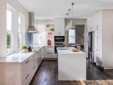 Modern Kitchen - NW Portland A family of 4 with one parent from Denmark and the other from Germany. All wanting to remodel their tightly spaced, dark k