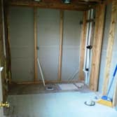 Master bathroom remodel We completely gutted this old master bathroom. Notice the before and after shots