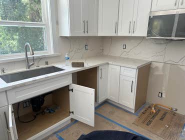Kitchen sink and garbage disposal install