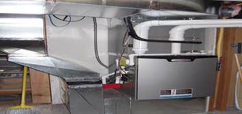 American Standard installation residential This is a recent installation of an American Standard heating and cooling system in a residential setting.