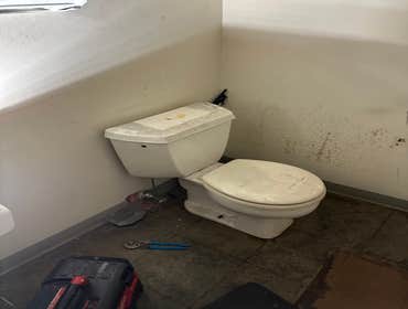 Toilet Install in a machine shop by All Star Plumbing, Heating and Air Conditioning #14 New toilet install in a machine shop. #americanstandard #plumbi