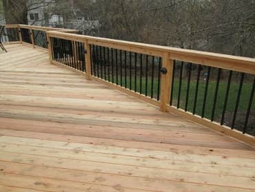 Wood deck installation