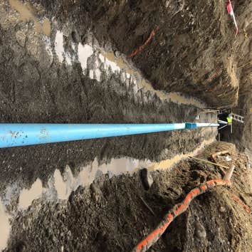4’’ sewer line install to new manhole