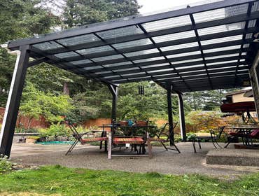 Transparent Plastic Pergola Transparent pergola as a great addition to the resedential house. Small project that has been made in 4 days. Client was su