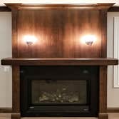 Alder Walnut Finish Fireplace