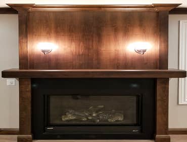 Alder Walnut Finish Fireplace