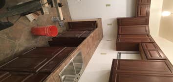 Sims Foster Home New Kitchen Was asked to install a new Kitchen in a new construction. There were a total of 33 cabinets installed and a Custom Built C