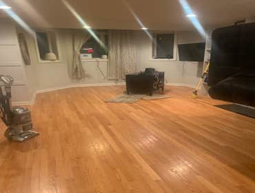 Photos by King’s Hand #4 2000 sqft sanded, stained, sanded down and stained again with a matt finish