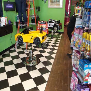 Sharkey's Cuts for Kids Tenant finish out for a kids hair salon.