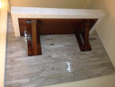Walnut supports for shelving
