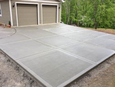 new concrete paved driveway