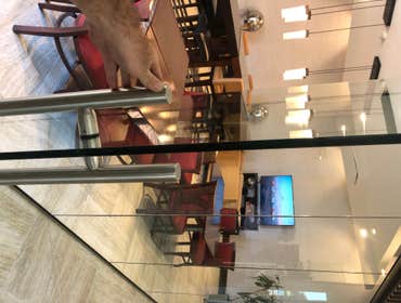 Marriot in Las Collinas Herculite glass door and wall system installed to divide a conference room from the main hotel lobby. Mirrors installed in the 