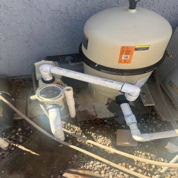Variable speed pump, and filter