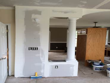 New drywall in living area
