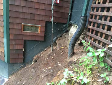 hillside running soil before