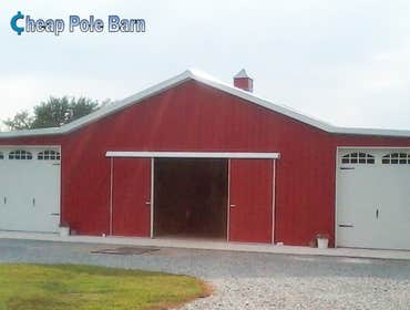The Tom Wallace – Horse Barn & Garage Designs Cheap Pole Barn Horse Barn &amp; Garage : The Tom Wallace
Dimensions : 30Wx36Lx12H w 14Wx12H 3-Sided Wrap