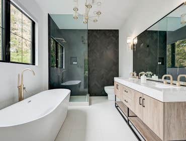 Luxury Bathroom Remodel Los Angeles with Freestanding Tub and Glass Shower High-end bathroom renovation in Los Angeles featuring a freestanding soaking