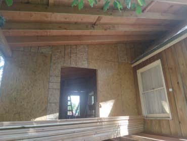 Photos by Eichmann Construction LLC #7 masterbed addition vaulted ceiling cedar deck new roof two foot stemwall foundation pine ceiling