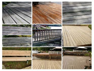 Photos by Aft Painting Restored deck and Stained