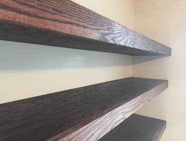 Stained Oak Shelving