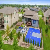 Custom Outdoor Basketball Court and Luxury Entertainment in Urbandale, Iowa