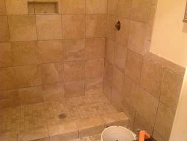 Woodbridge Bath Remodel remodel photos from All By Code, LLC Demo'd old Bath including tub and installed new wall and floor tile, converted to a shower