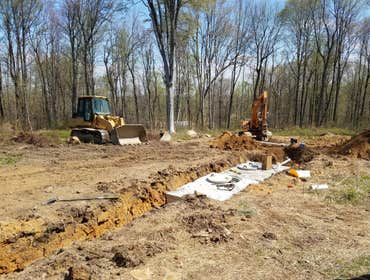 Sewer System Installation of a sewer system .