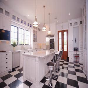 Black and white kitchen Awesome retro kitchen with unique features.