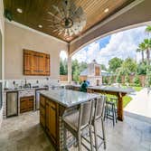 Covered patio with outdoor kitchen