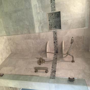 Bathroom remodel Full bathroom remodel. Removed bathtub and made into a full shower.